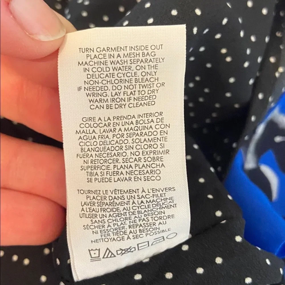 CAbi Blue Floral Untamed Electric Blue Asymmetrical Style 5576 Dress Size Large - Picture 9 of 9